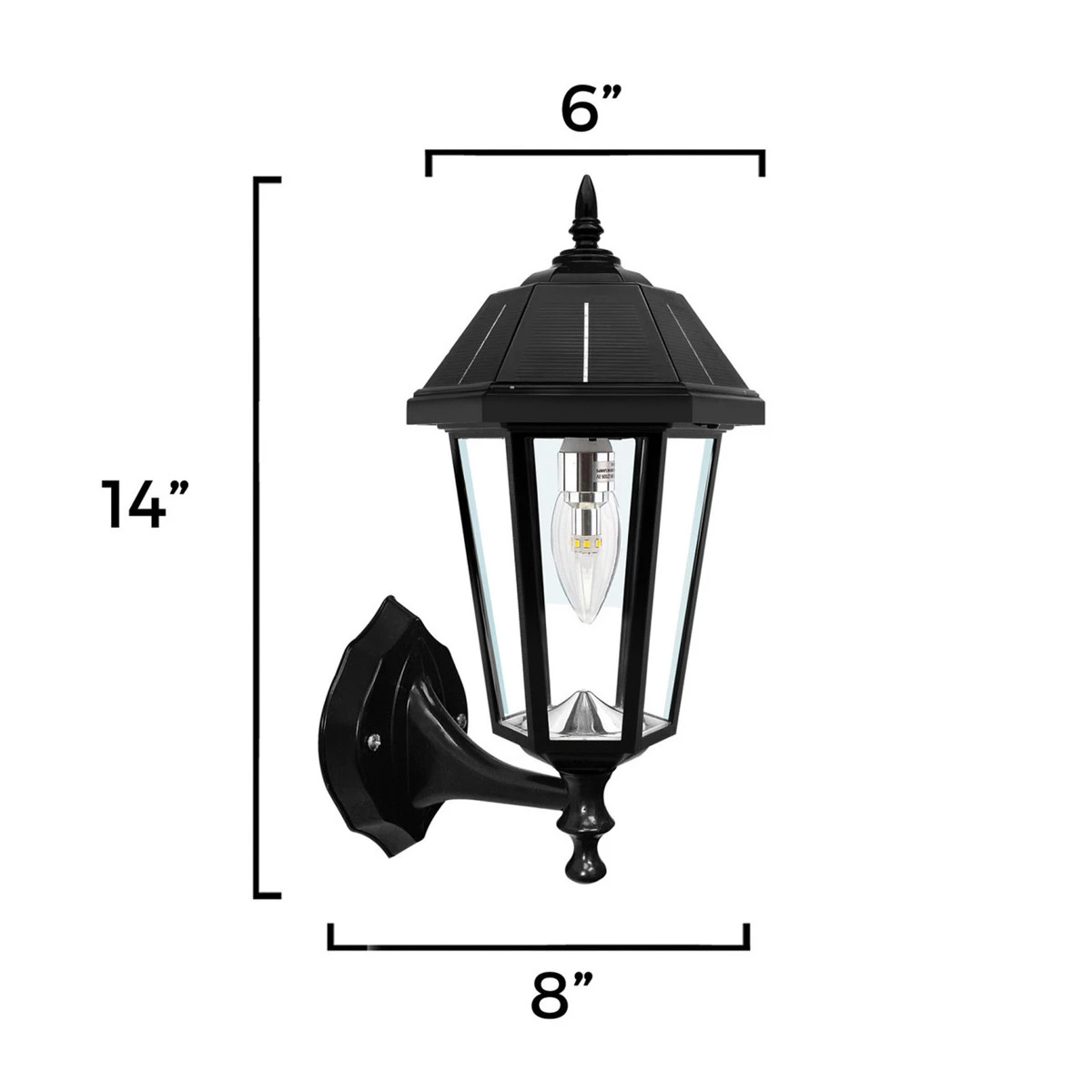 Solar LED Topaz Lantern Light - 50 Lumens - 3100K/6000K - Black Finish - Gama Sonic 10 Solar LED Topaz Lantern Light - 50 Lumens - 3100K/6000K - Black Finish - Gama Sonic - Image 10