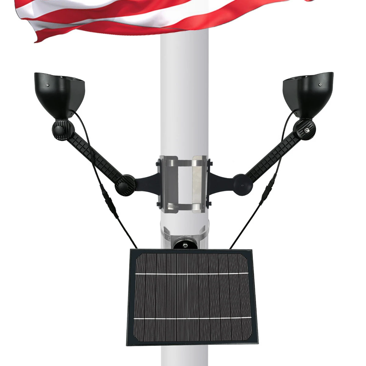 Solar LED Dual-Head Flagpole Light - 640 Lumens - LumeGen 4 Solar LED Dual-Head Flagpole Light - 640 Lumens - LumeGen - Image 4