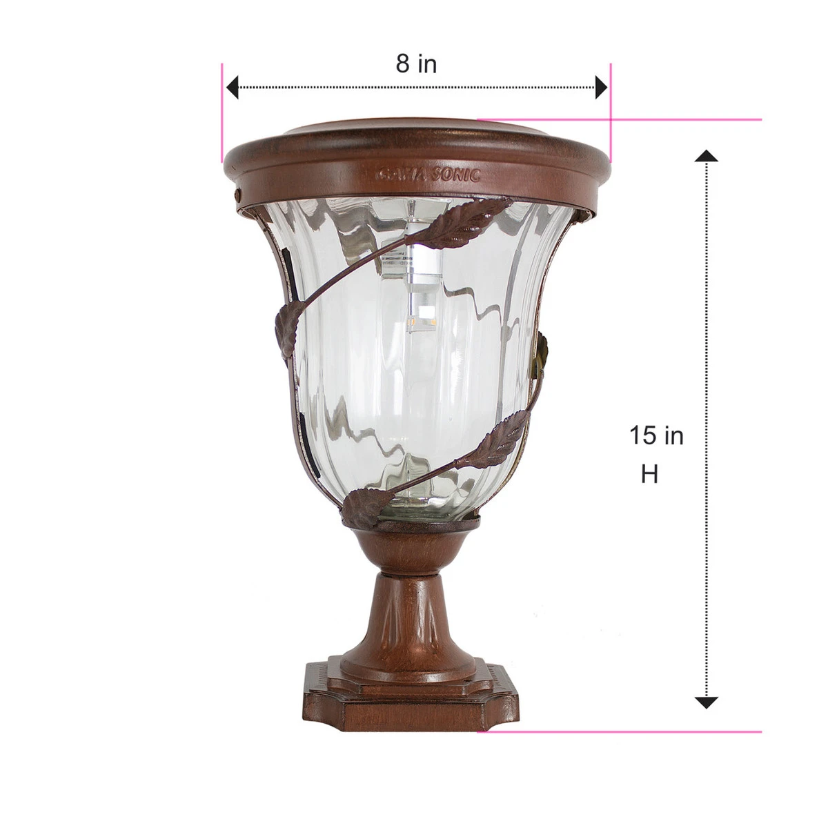 Solar LED Flora Lantern Light - 70 Lumens - 2700K - Antique Bronze Finish - Gama Sonic 7 Solar LED Flora Lantern Light - 70 Lumens - 2700K - Antique Bronze Finish - Gama Sonic - Image 7