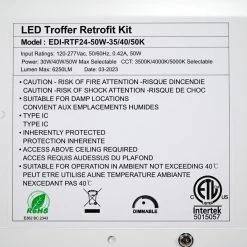 Case Of 2 - 2x4 LED Troffer Retrofit Kit - Wattage Selectable 30W/40W/50W - Color Tunable 35K/40K/50K - Edipai -Zenith Boutique Store nyllgdtya7hdrknlrzqh 36225.1698695678