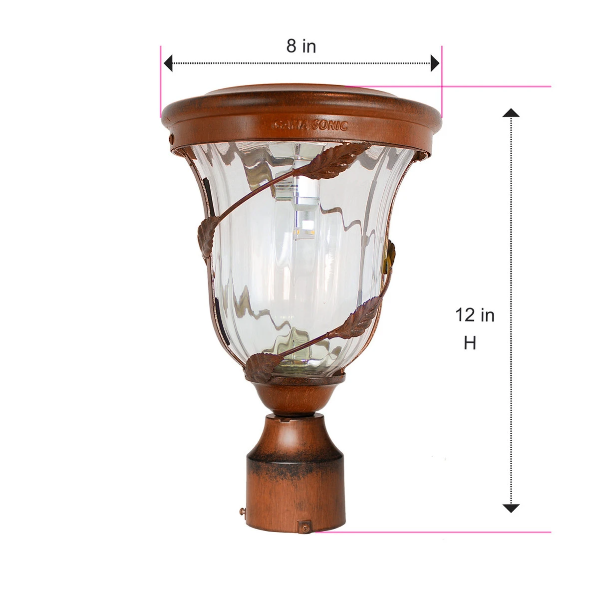 Solar LED Flora Lantern Light - 70 Lumens - 2700K - Antique Bronze Finish - Gama Sonic 6 Solar LED Flora Lantern Light - 70 Lumens - 2700K - Antique Bronze Finish - Gama Sonic - Image 6