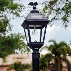 Solar LED Imperial Lantern Light - 180 Lumens - 2700K - Black Finish - Gama Sonic -Zenith Boutique Store phbguhotreaahqb94u1m 98379.1698672070