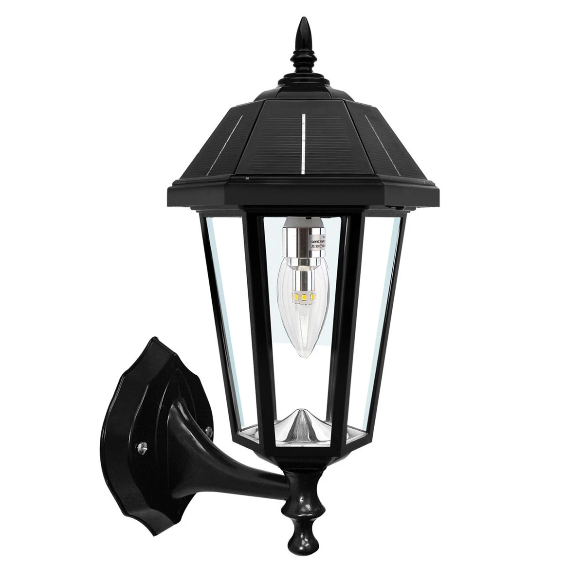 Solar LED Topaz Lantern Light - 50 Lumens - 3100K/6000K - Black Finish - Gama Sonic 4 Solar LED Topaz Lantern Light - 50 Lumens - 3100K/6000K - Black Finish - Gama Sonic - Image 4