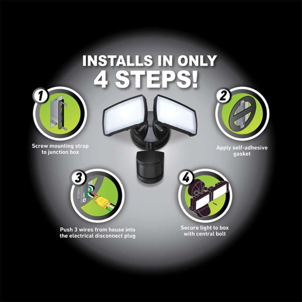 Bronze Motion-Activated LED 2-Head Flood Light - 25W - 2100 Lumens - 5000K - Good Earth 10 Bronze Motion-Activated LED 2-Head Flood Light - 25W - 2100 Lumens - 5000K - Good Earth - Image 10