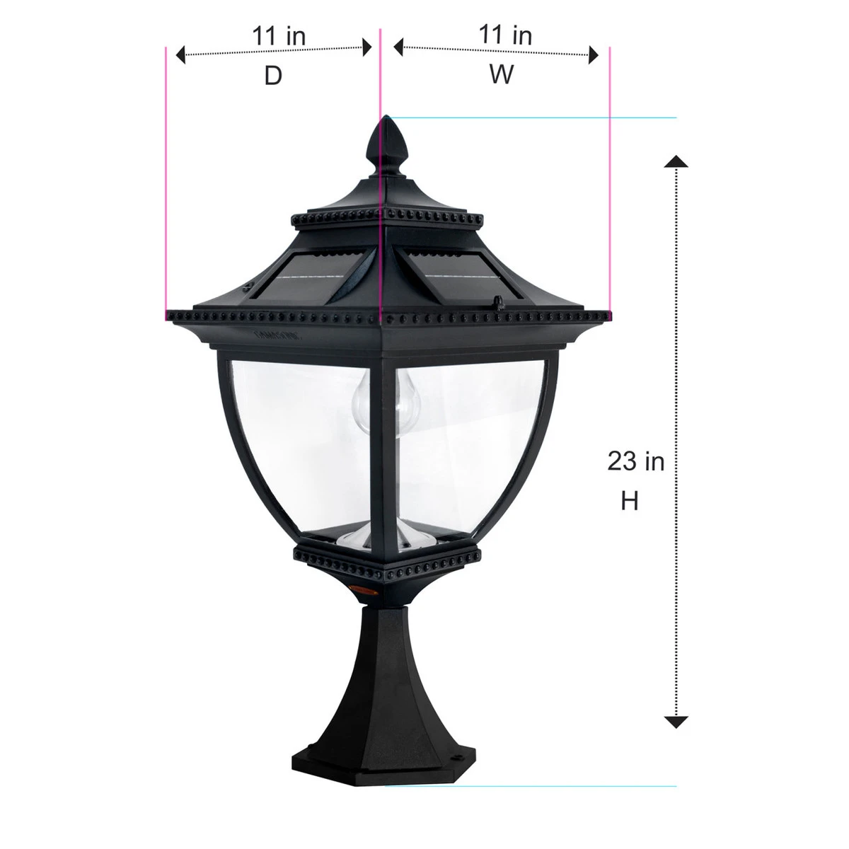 Solar LED Pagoda Lantern Light - Black - Gama Sonic 12 Solar LED Pagoda Lantern Light - Black - Gama Sonic - Image 12