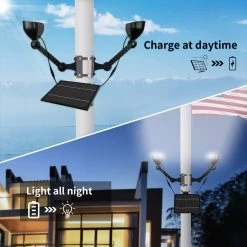 Solar LED Dual-Head Flagpole Light - 640 Lumens - LumeGen 16 Solar LED Dual-Head Flagpole Light - 640 Lumens - LumeGen -Zenith Boutique Store uzbfwfybsnft2uumcgi5 32960.1698696228