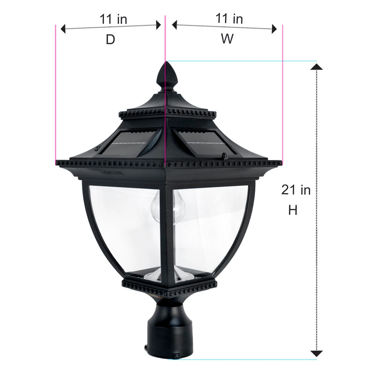 Solar LED Pagoda Lantern Light - Black - Gama Sonic 11 Solar LED Pagoda Lantern Light - Black - Gama Sonic - Image 11