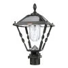 Solar LED Spiral Frame Post Light - 120 Lumens - 2700K - Black Finish -Gama Sonic