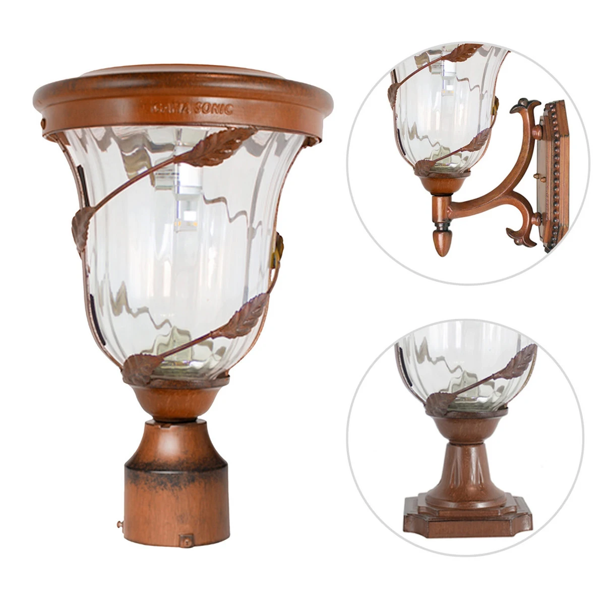 Solar LED Flora Lantern Light - 70 Lumens - 2700K - Antique Bronze Finish - Gama Sonic 2 Solar LED Flora Lantern Light - 70 Lumens - 2700K - Antique Bronze Finish - Gama Sonic - Image 2