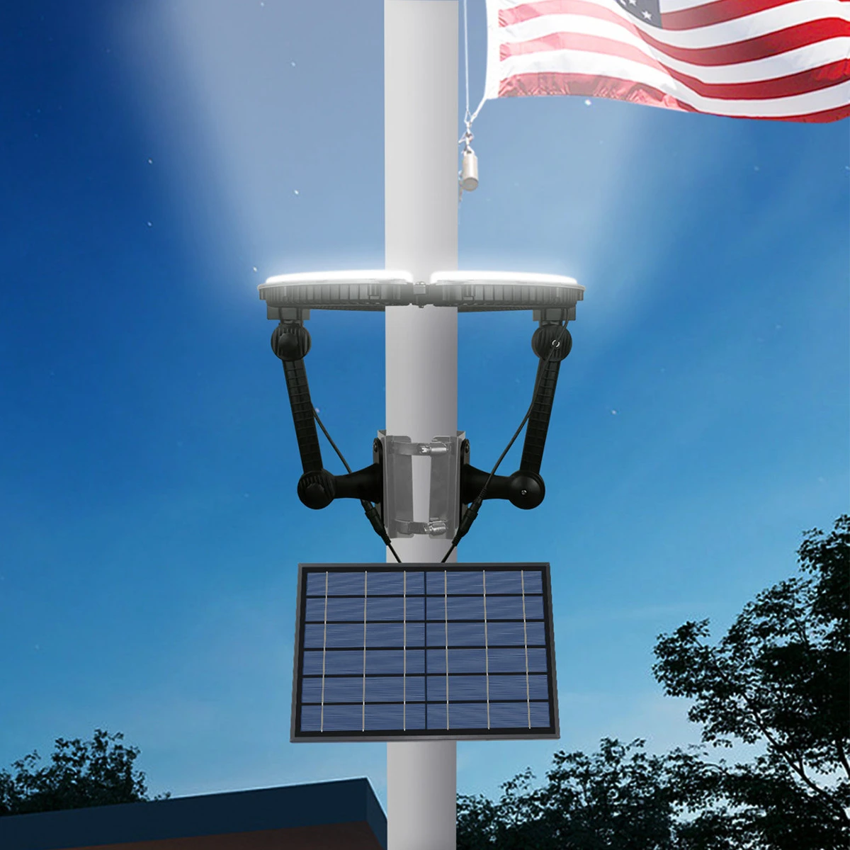 LED Solar Flagpole Ring Light - 1140 Lumens - LumeGen 5 LED Solar Flagpole Ring Light - 1140 Lumens - LumeGen - Image 5