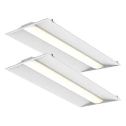 Case Of 2 - 2x4 LED Troffer Light - Wattage Adjustable 30W/40W/50W - Color Tunable 35K/40K/50K - LumeGen