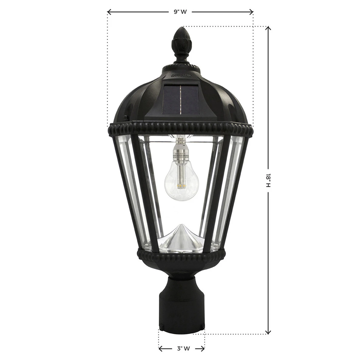 Solar LED Royal Bulb Lantern Light - Black - Gama Sonic 13 Solar LED Royal Bulb Lantern Light - Black - Gama Sonic - Image 13