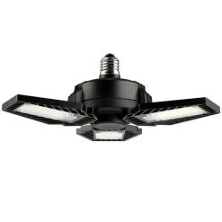 LED 3-Panel Adjustable Garage Bulb - 65W - 8000 Lumens - 5000K - With Motion Sensor And Remote Control - Pinegreen Lighting